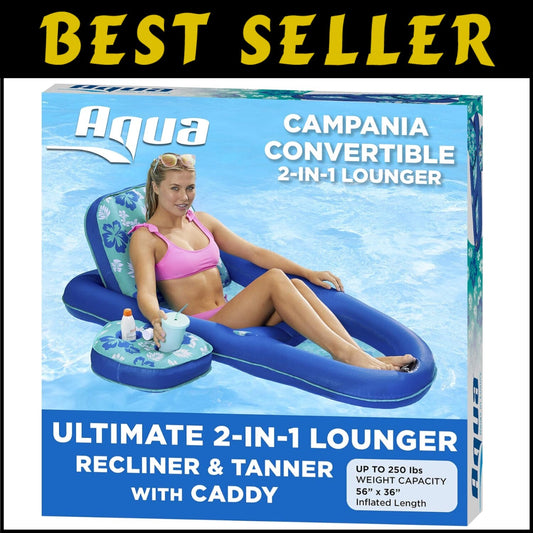 Aqua Teal Lounge Float - Extra Large Pool Recliner with Adjustable Features
