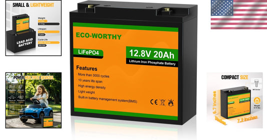 12V 20Ah Lightweight Lithium Battery - 4000+ Deep Cycles for Mobility & Scooters