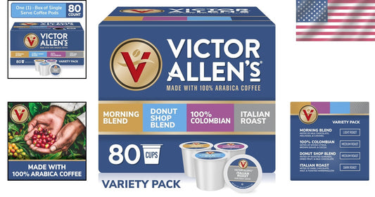 80 Single Serve Coffee Pods - 100% Arabica Variety with Light to Dark Roasts!