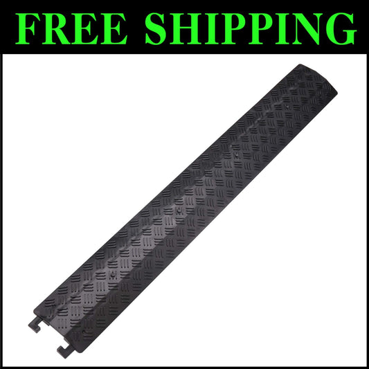 Flexible 2-Piece Cable Ramp and Cord Cover for Safe Pedestrian Traffic - Black