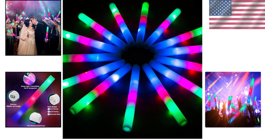 Light Up Your Events with 105 PCS Foam Glow Sticks – Eco-Friendly Party Favors