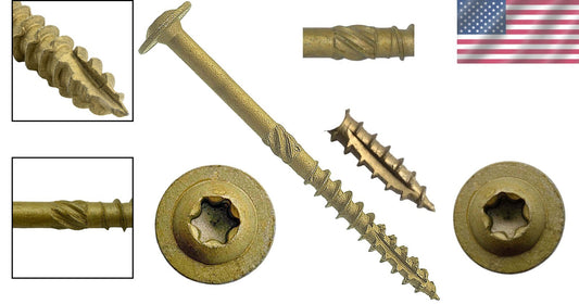 100 Count Heavy Duty 3" Lag Screws - Torx Drive, Perfect for Outdoor Projects