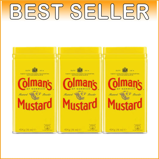 Colman’s Mustard Powder 3-Pack, 16-Oz Cans – Perfect for Flavor Enhancement