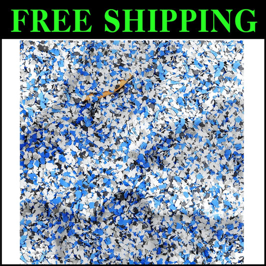 12.4 lb Epoxy Paint for Garage & Walls - Black, White, Blue, Gray Chips Included