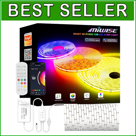 Color Changing 10m COB LED Strip Light with App & Voice Control for Décor