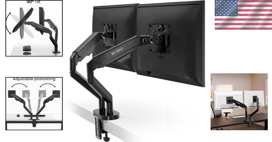 Alloy Steel Dual Monitor Mount with 360° Flexibility - Fits 14" to 35" Displays