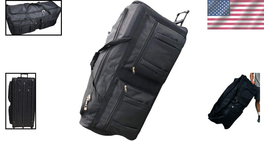 Durable 42" Duffle Bag with Inline Wheels - Ideal for Travelers and Athletes