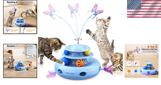 Smart Standby 4-in-1 Cat Toy with Feather Wand: Ultimate Feline Entertainment