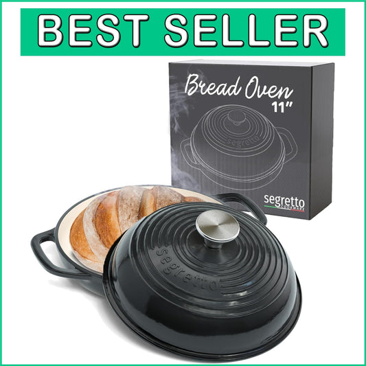 Nero Black Cast Iron Dutch Oven Bread Pan - Ideal for Home Baking Adventures