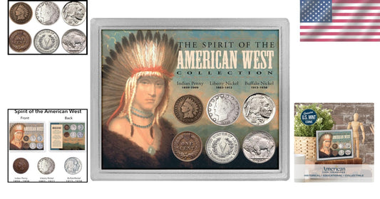 Spirit of The American West Penny & Nickel Coin Collection with Acrylic Case
