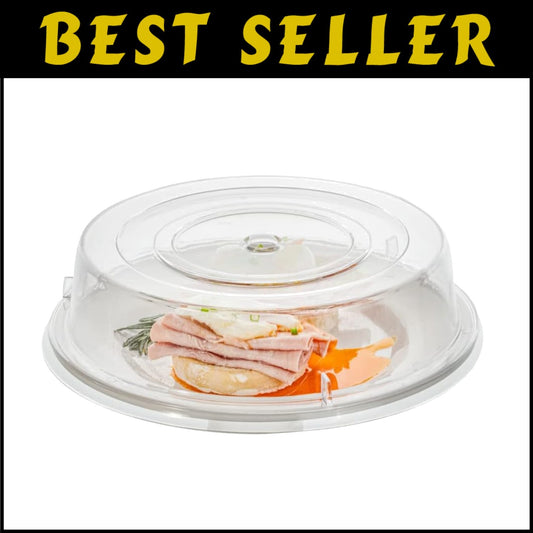 Reusable 11-Inch Transparent Plate Covers with Finger Hole Design - 10 Count