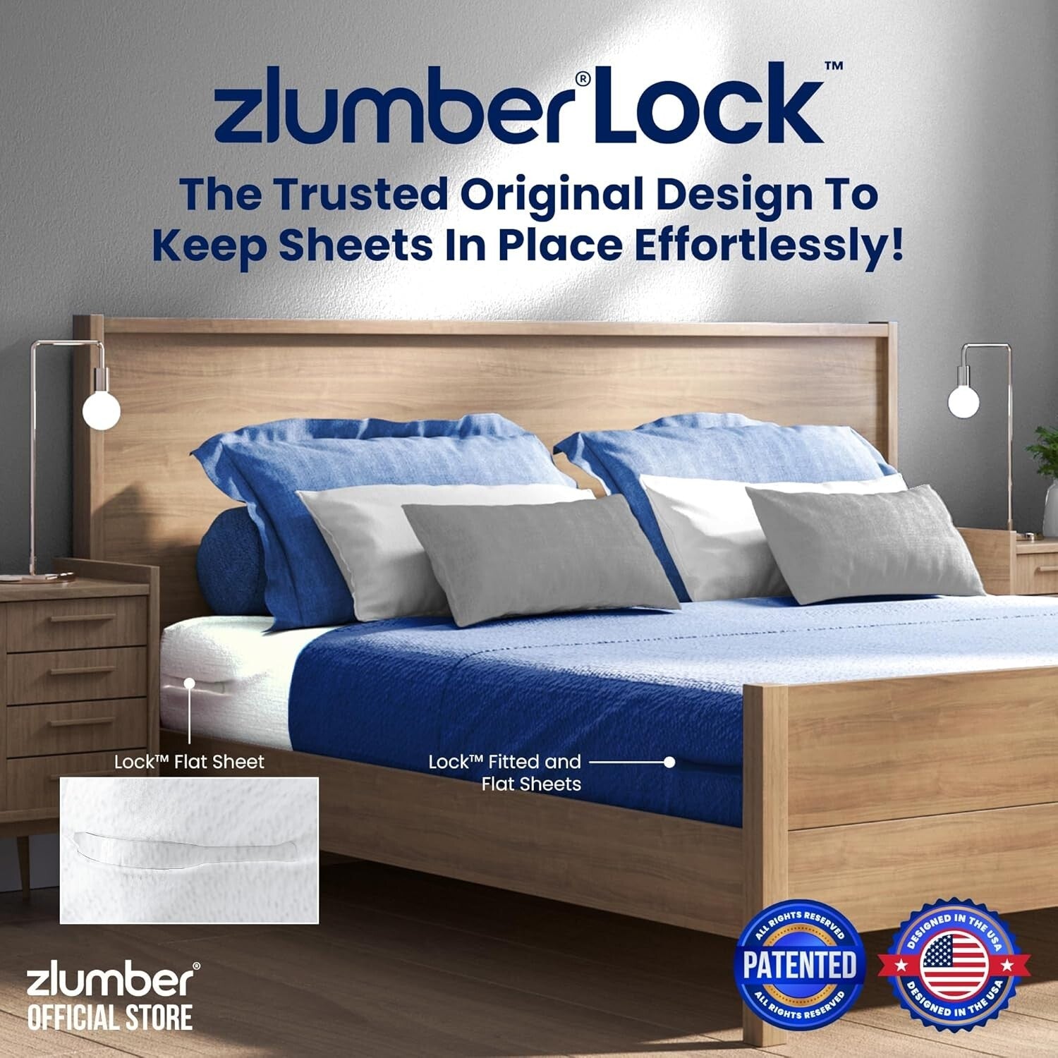 Patented Lock Sheet Straps - Easy One-Time Installation for Better Sleep