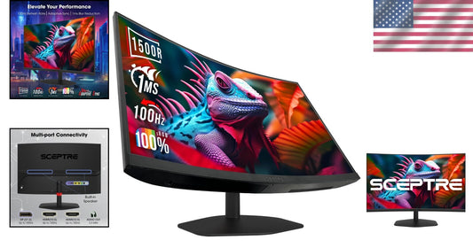 Elevate Your Setup: 27-Inch Curved 100Hz Gaming Monitor with Built-in Speakers