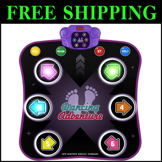 Non-Slip Dance Mat for Kids 3-12 - Boost Coordination & Fun with Bluetooth!