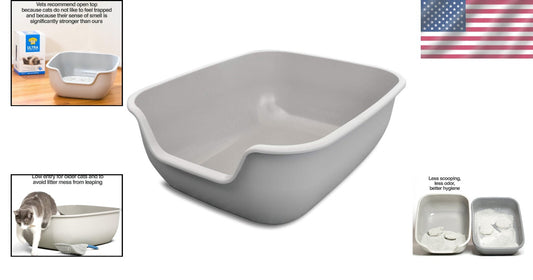 Lightweight Non-Stick Litter Box: Large, Pet Safe Design for Hassle-Free Cleanup