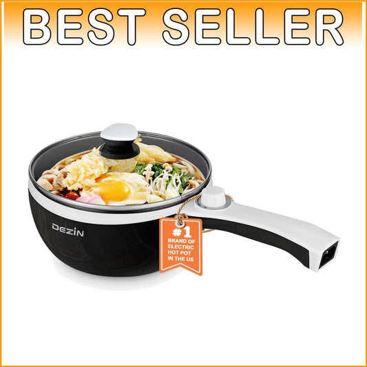 1.5L Portable Electric Hot Pot: Non-Stick Mini Sauté Pan with Power Control