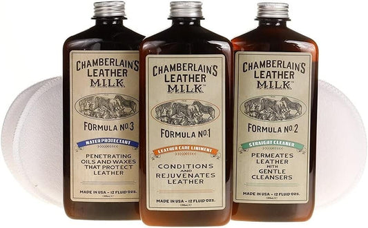 Ultimate Leather Care Kit - Natural Cleaner, Conditioner & Moisture Protectant