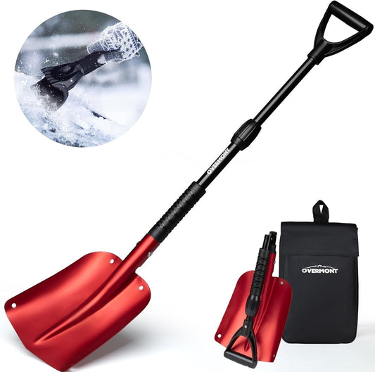 Lightweight 32" to 42" Telescopic Snow Removal Tool - Aluminum & Ice Scraper