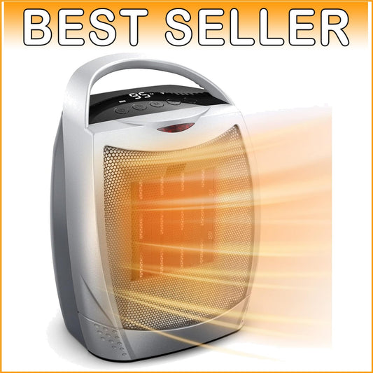 1500W Portable Space Heater with Digital Thermostat - Safe & Efficient Heating