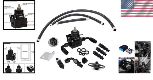 Universal AN6 Adjustable Fuel Pressure Regulator Kit for Cars and Marine Engines