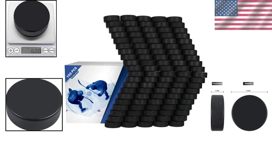 100pcs Official Regulation Ice Hockey Pucks - Perfect for Training & Practice