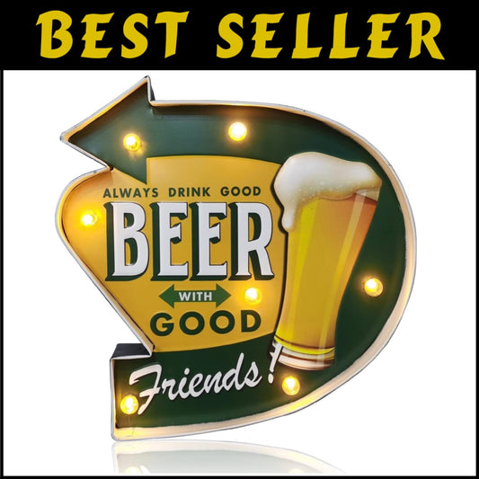 Charming Vintage Light Up Sign - Handmade Wall Art for Kitchen & Living Room