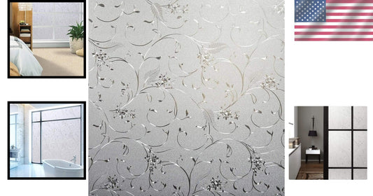 Customizable Frosted Glass Window Film 29.5'' x 118'' - Removable UV Protection