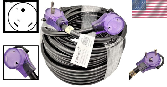 Heavy Duty 30 Amp RV Extension Cord 75FT with Lighted Handle - Outdoor Ready