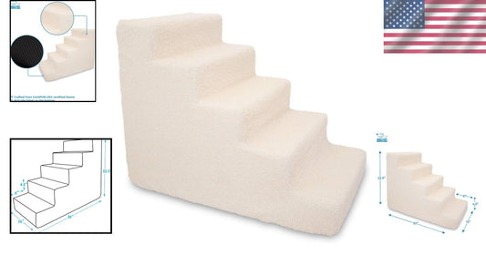 5-Step Foam Dog Stairs - Non-Slip Pet Steps for Easy High Access, 22.5" Height