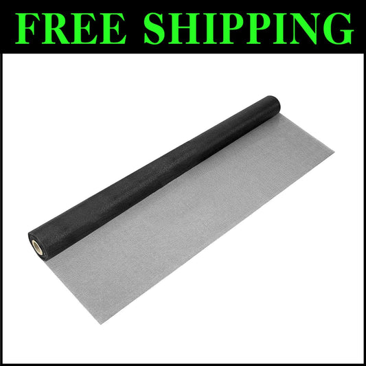 Flexible 36" x 100' Black Fiberglass Window Screen - Customizable Bug Prevention