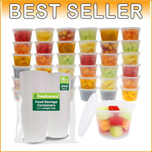 Durable 240-Count Food Storage Containers: Leak-Proof, BPA-Free, Versatile