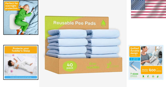 Quilted Cloth Washable Pet & Senior Bed Pads - 10 Pack for Ultimate Protection
