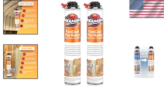 Class-A Fire Rated Spray Foam Insulation - High-Efficiency, 2x27.1 oz Cans
