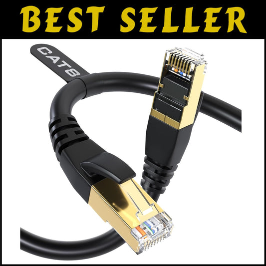 Ultra-Fast 50FT Cat8 Ethernet Cable - Shielded, Weatherproof & High Performance
