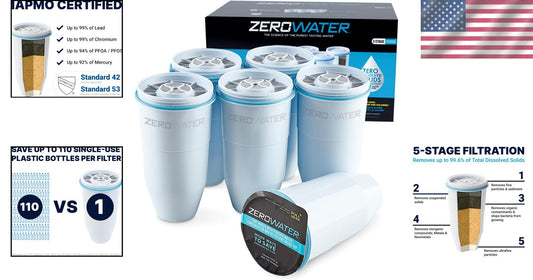 6-Pack Culligan 5-Stage Water Filters: Lead & Heavy Metal Reduction Technology
