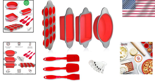 13-Piece Non-Stick Silicone Bakeware Set - Oven, Freezer, and Dishwasher Safe