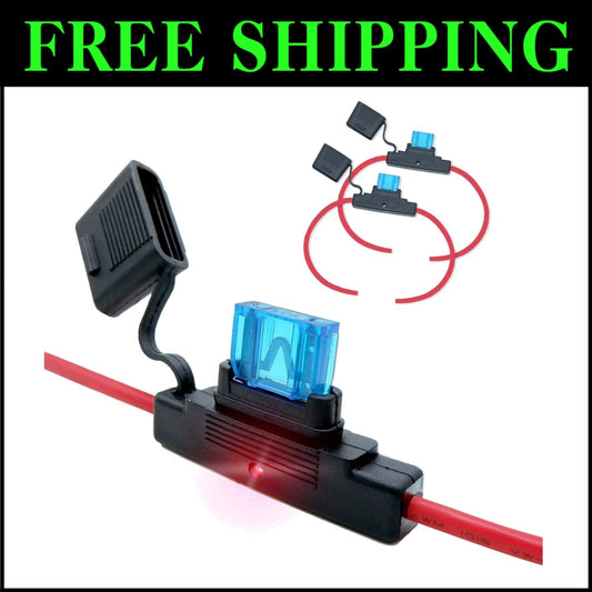 High-Quality Waterproof Maxi LED Fuse Holder 2 Pack - Ideal for Vehicles & Boats
