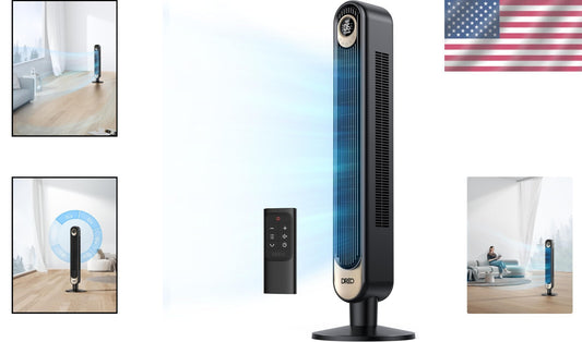 Elegant 42" Oscillating Bladeless Fan - Powerful Cooling with Remote & Timer