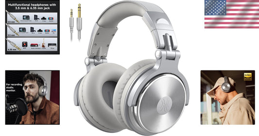 Wired DJ Headphones with Noise Isolation and Adjustable Headband - 50mm Drivers