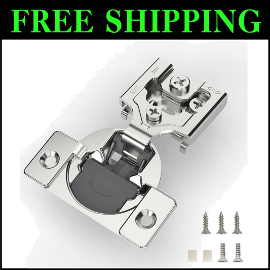 Quiet & Safe 20 Pieces 3/8 Inch Overlay Soft Close Cabinet Hinges - 105° Angle