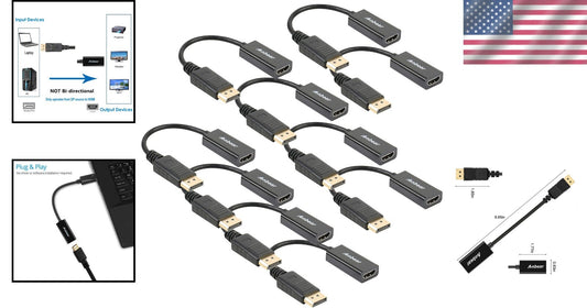 Portable Dual HD DisplayPort to HDMI Cable - Ideal for Laptops and Monitors