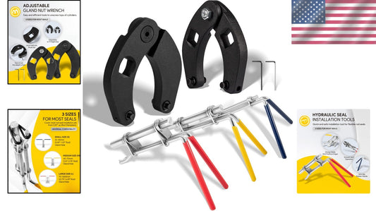 Adjustable Gland Nut Wrench & Seal Installer Kit for Efficient Hydraulic Repairs