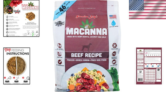 Macanna Beef Freeze-Dried Dog Food - 8lb for All Life Stages & Dietary Needs