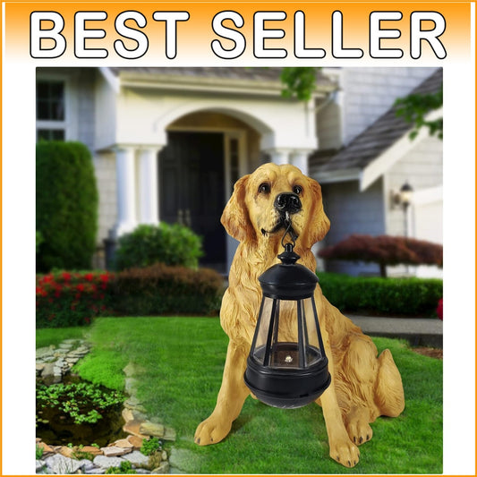 Weatherproof Golden Retriever Solar LED Garden Decor - Perfect Housewarming Gift
