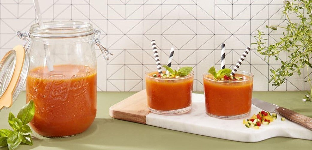 32oz Wide Mouth Glass Jars - Durable Airtight Storage + Dishwasher Safe, 4 Pack