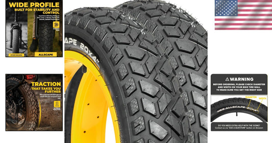 20x4 Fat Tire E-Bike Tires - Puncture Resistant for All-Terrain Riding - 2 Pack