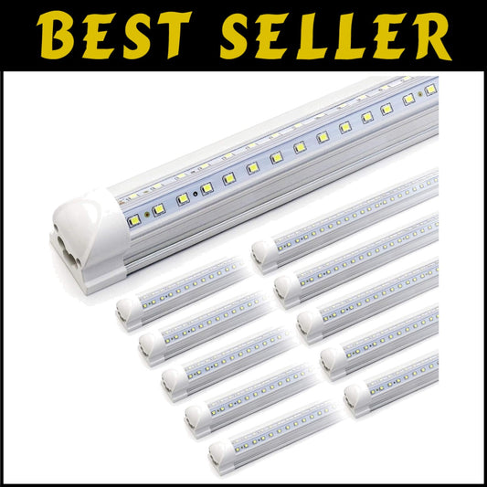 Versatile 4FT LED Tube Lights: 10-Pack, 40W, 6500K - Ideal for Garage & Office