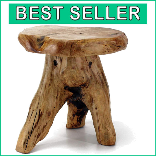 Compact 14" Tree Stump Stool with Unique Shape - Ideal Plant or End Table