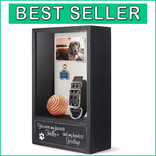 Antique Wood Shadow Box Frame for Pet Memorial - Customizable Keepsake Storage