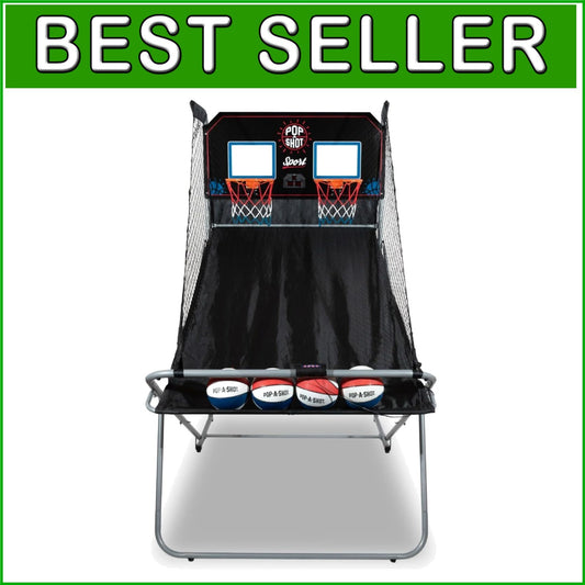 Foldable Arcade Basketball Game - Durable Steel Frame with 10 Game Options